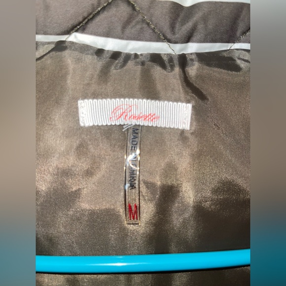 Rosette Olive & Cream Striped Quilted Vest - Picture 5 of 5